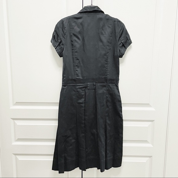 CLUB MONACO Black Short Sleeve Shirt 100% Cotton Dress with Belt - Picture 8 of 9